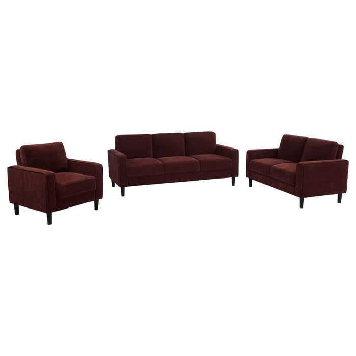 Ruth - Upholstered Track Arm Sofa Set - Simple Home Plus
