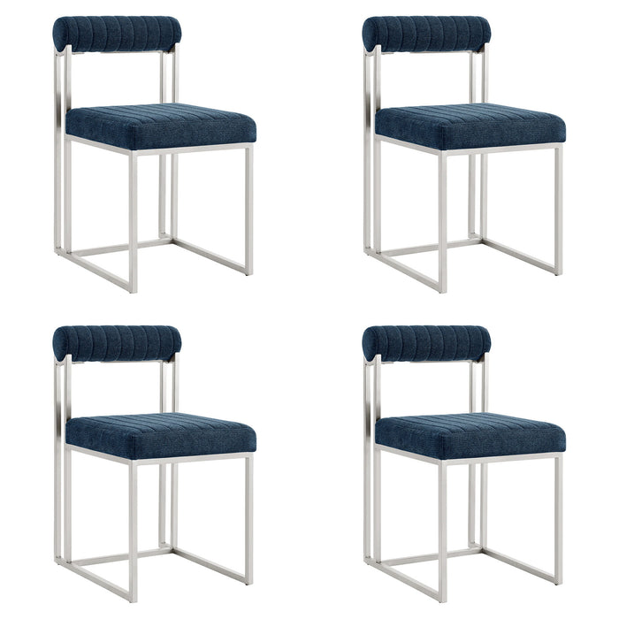 Anastasia - Dining Room Chair Set With Brushed Silver Frame - Simple Home Plus