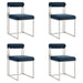 Anastasia - Dining Room Chair Set With Brushed Silver Frame - Simple Home Plus