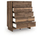 Chirason - Brown - Five Drawer Wide Chest - Simple Home Plus