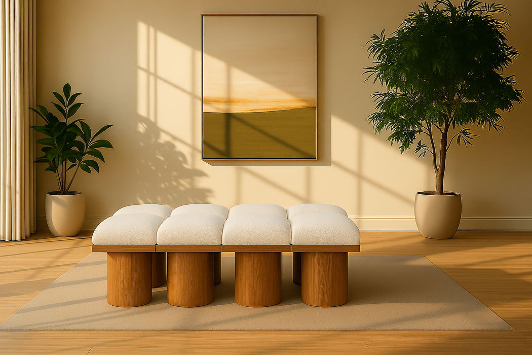 Pavilion - 8 Piece Modular Bench With Brown Base - Simple Home Plus