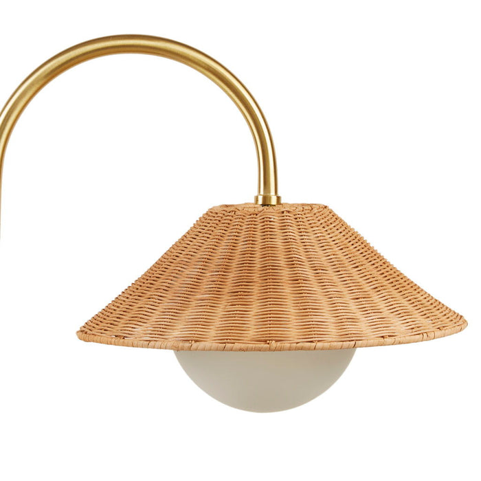 Laguna - Weave Shade Floor Lamp - Gold / Natural - Simple Home Plus