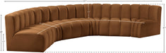 Arc - Velvet 6 Piece U-Shaped Modular Sofa - Saddle - Simple Home Plus