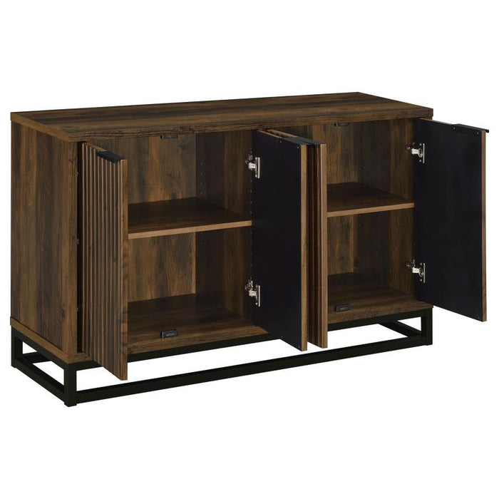 Ryatt - 4 Door Engineered Wood Accent Cabinet - Dark Pine - Simple Home Plus