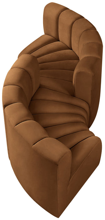 Arc - Velvet 4 Piece Curved Modular Sofa - Saddle - Simple Home Plus