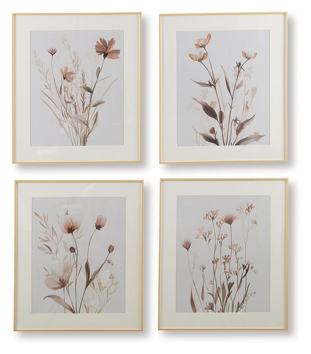 Chettings - Beige / Gray / Blush - Wall Art Set (Set of 4) - Simple Home Plus