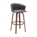 Diana - Swivel Walnut Wood Faux Leather Counter Stool - Simple Home Plus