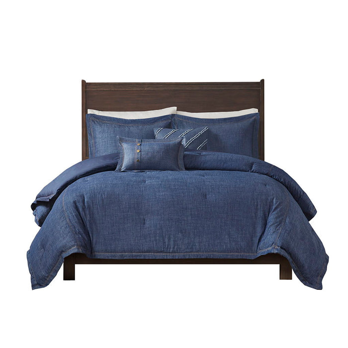 Perry - Queen Oversized Denim Comforter Set - Blue - Simple Home Plus