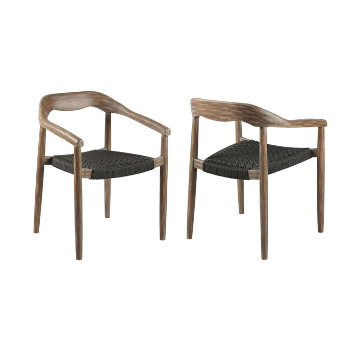 Santo - Indoor / Outdoor Stackable Dining Chair (Set of 2) - Eucalyptus / Charcoal - Simple Home Plus