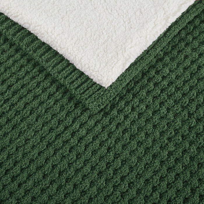 Rowan - Waffle Knit Chenille Throw - Green - Simple Home Plus