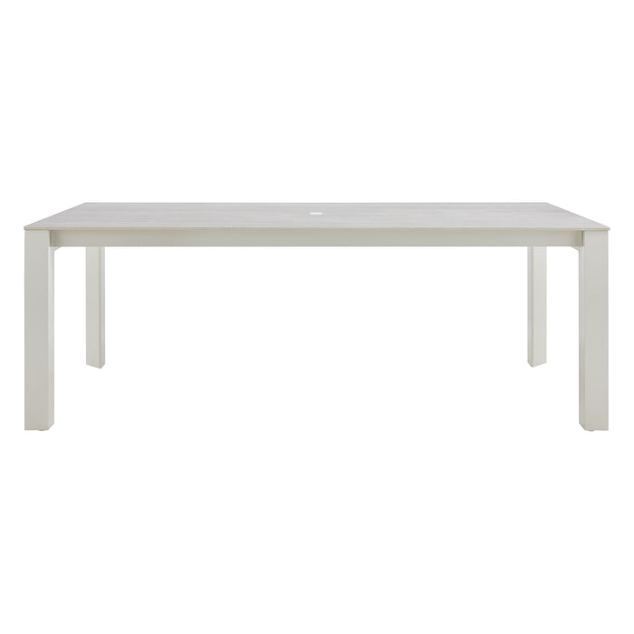 Breeze - Powder Coated Metal Rectangle Outdoor Dining Table With Sintered Stone Table Top - Cream