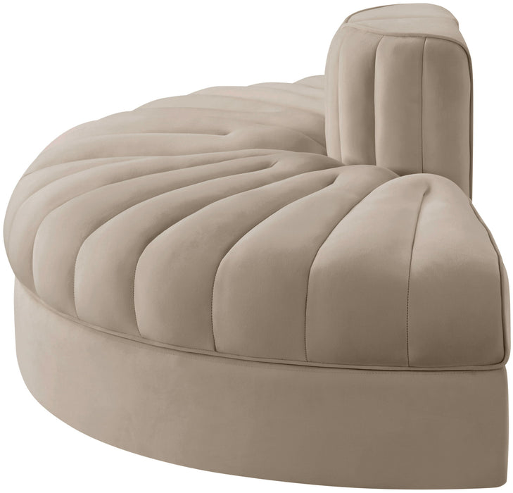 Rummi - Velvet Performance Fabric Upholstered 2 Piece  Rounded Modular Loveseat - Simple Home Plus