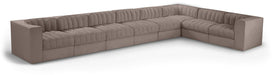 Rummi - Velvet Performance Fabric Upholstered 8 Piece Modular Sectional (With 3 Corner Chairs) - Simple Home Plus