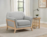 Vaughn - Fabric Upholstered Flared Arm Accent Chair - Gray - Simple Home Plus