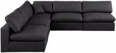 Comfy - 5 Piece Faux Leather Modular Corner Armless Sectional - Simple Home Plus