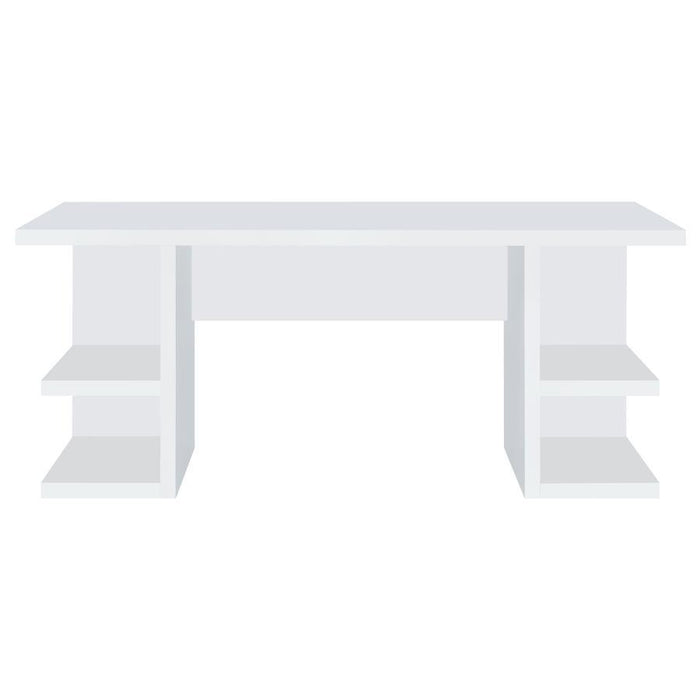 Alice - 4-Shelf Engineered Wood Writing Desk - White - Simple Home Plus