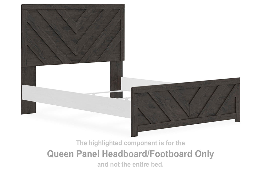 Prendonea - Queen Panel Headboard/Footboard - Charcoal - Simple Home Plus