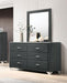 Melody - 6-Drawer Upholstered Dresser With Mirror - Simple Home Plus