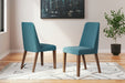 Lyncott - Blue / Brown - Dining Uph Side Chair (Set of 2) - Simple Home Plus