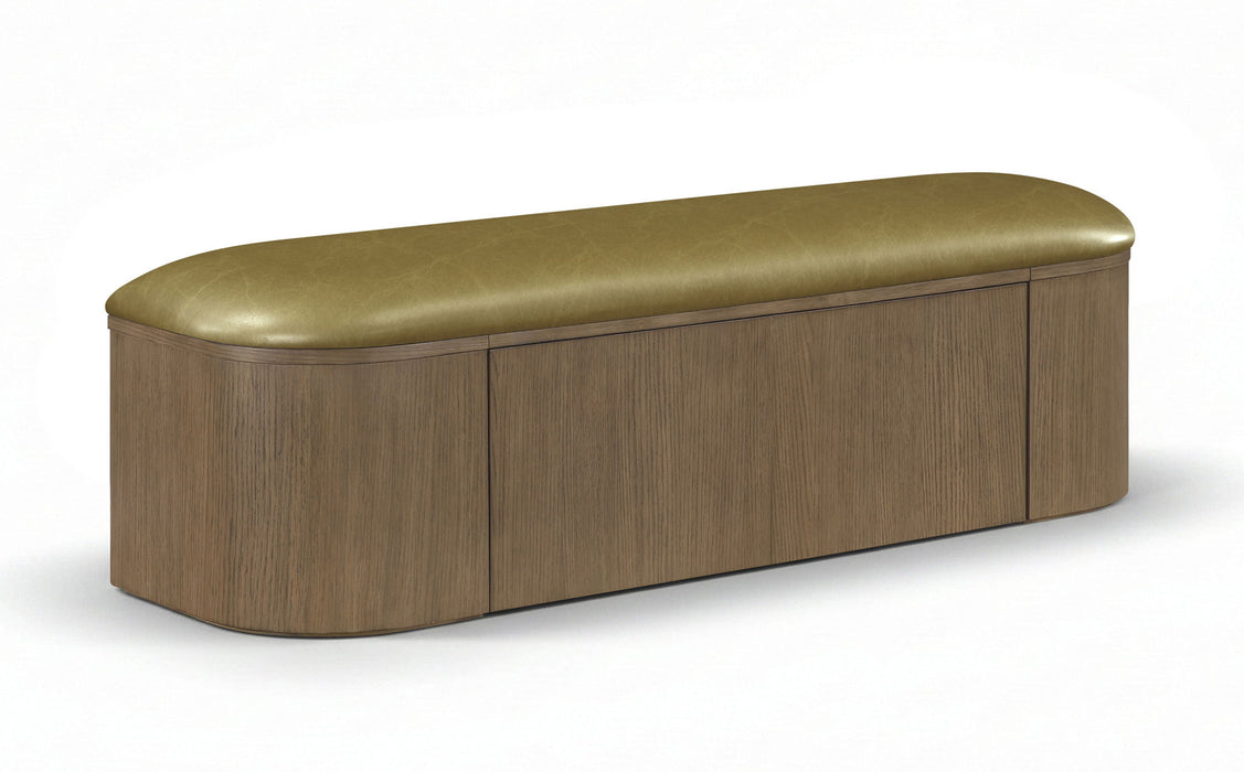 Velden - Upholstered Storage Bench With Stained Brown Base - Simple Home Plus