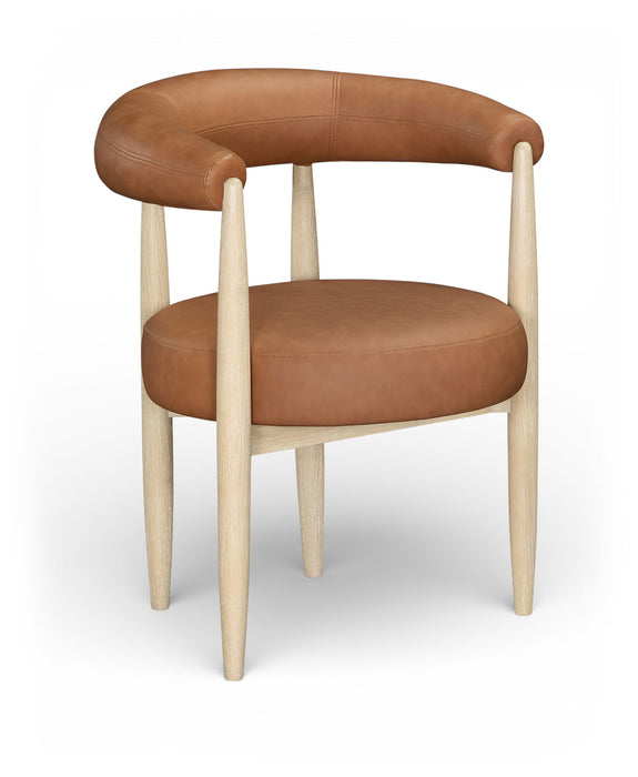 Sable - Vegan Leather Upholstered Dining Chair (Set of 2) - Painted Natural Base - Simple Home Plus