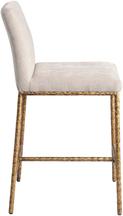 Reeves - Chenille Fabric Upholstered Counter Stool (Set of 2) - Gold Base - Simple Home Plus