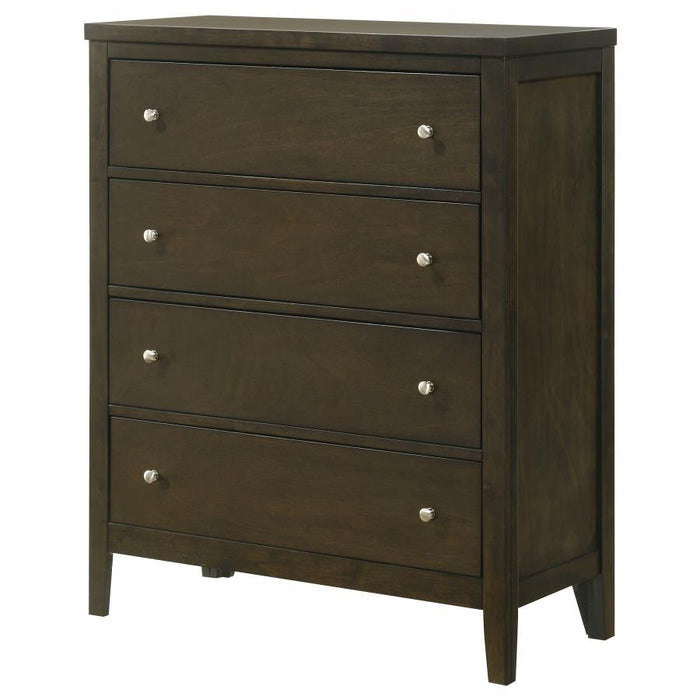 Wilkes - 4-Drawer Chest Of Drawers - Dark Cocoa - Simple Home Plus