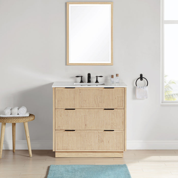 Willard - Engineered Stone And Solid Wood Bathroom Vanity - Simple Home Plus