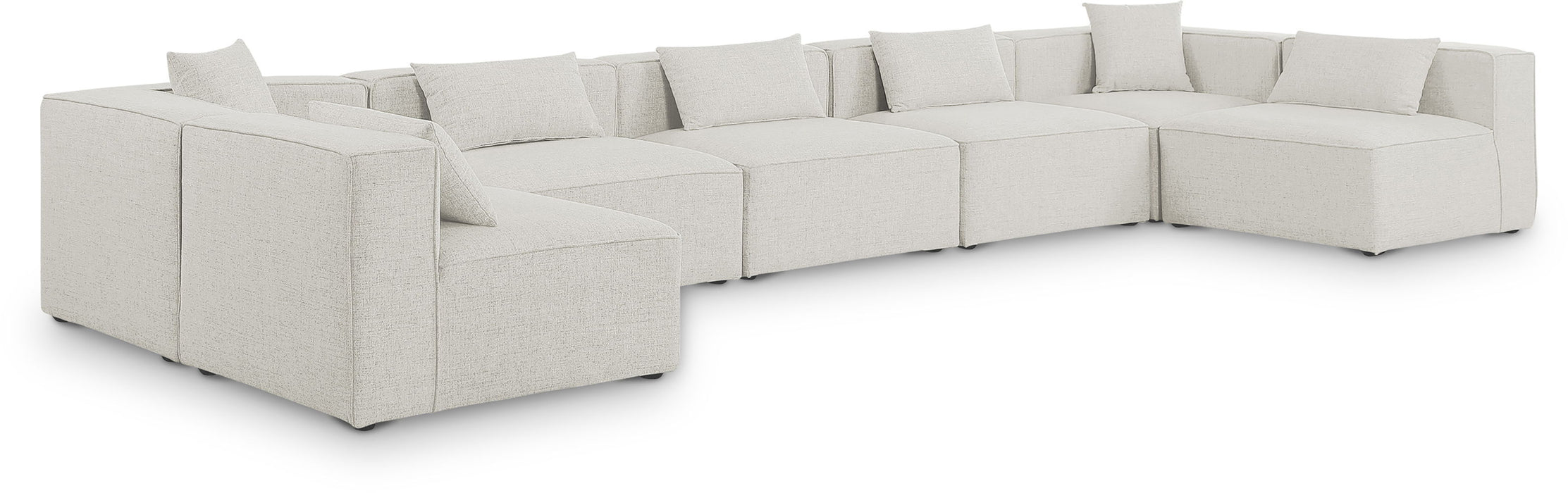 Cube - Linen 7 Piece Modular U-Shaped Sectional - Simple Home Plus