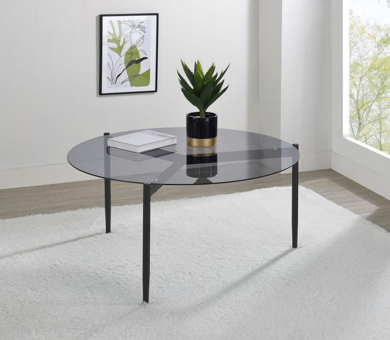 Rosalie - Round Smoked Glass Top Table - Simple Home Plus