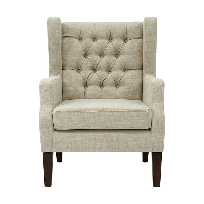 Maxwell - Button Tufted Wing Chair - Linen - Simple Home Plus