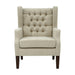 Maxwell - Button Tufted Wing Chair - Linen - Simple Home Plus