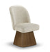 Marlowe - Linen Textured Fabric Upholstered Swivel Dining Side Chair - Stained Brown - Simple Home Plus