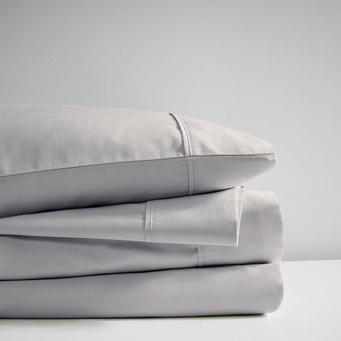 600 Thread Count - Cooling Cotton Blend 4 Piece Queen Sheet Set - Gray