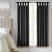 Emilia - Fabric Twist Tab Total Blackout Window Curtain Panel - Black - Simple Home Plus