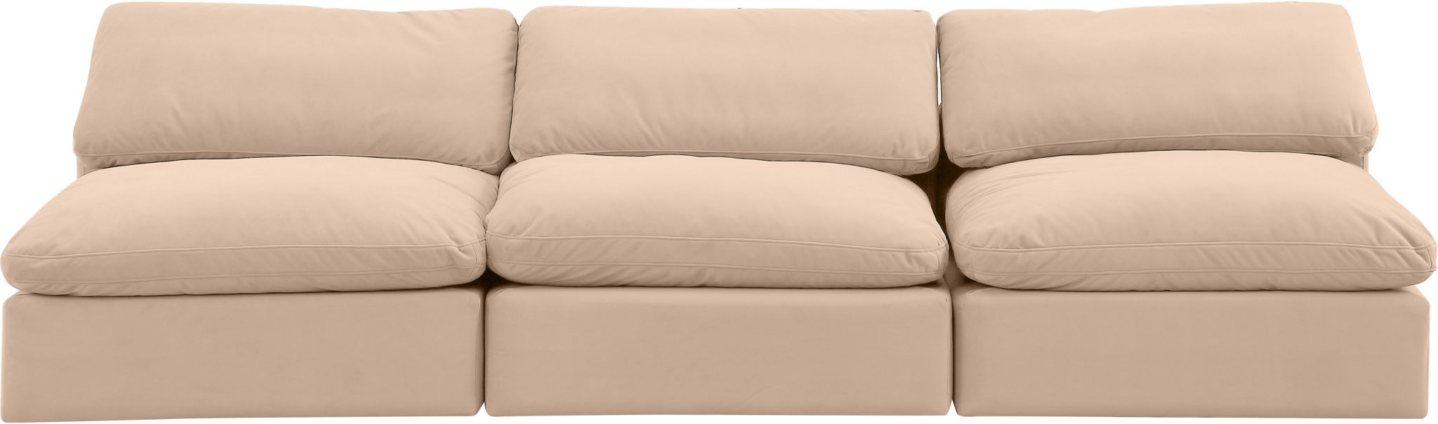 Comfy - Velvet Modular Armless Sofa 3 Seats - Simple Home Plus