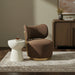 Elara - Velvet Upholstered Swivel Accent Chair - Stained Natural - Simple Home Plus
