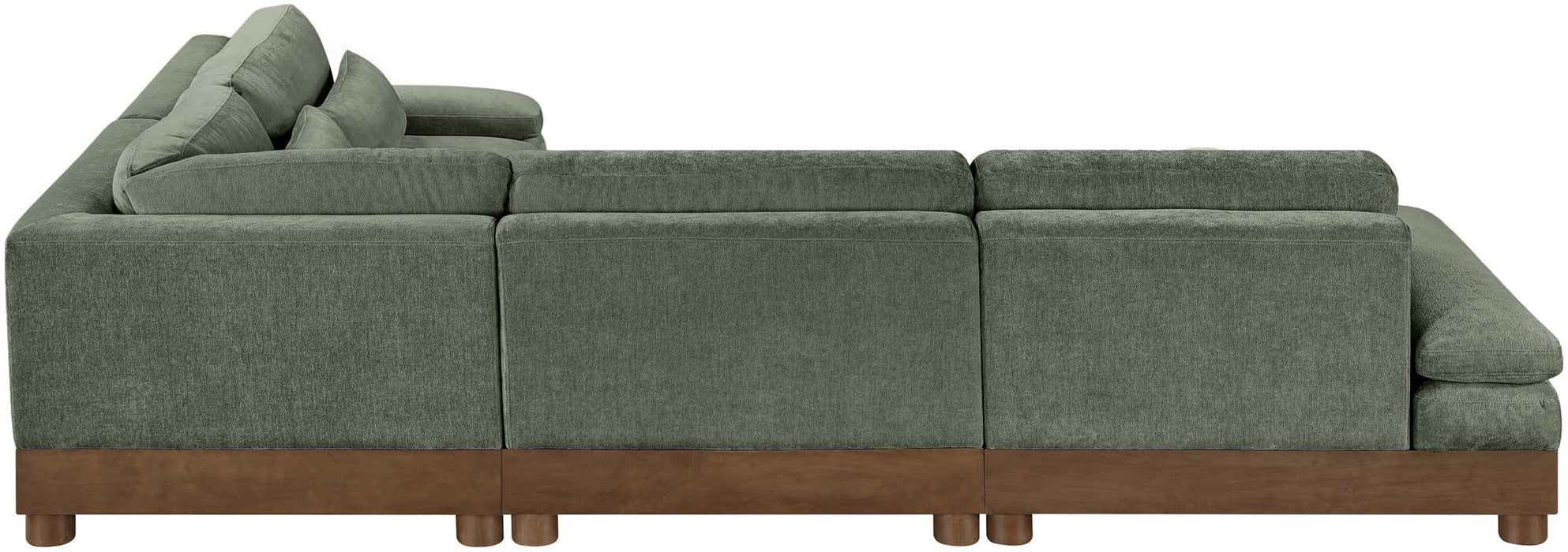 Turin - Chenille Fabric Upholstered Modular Sectional - Green - Simple Home Plus