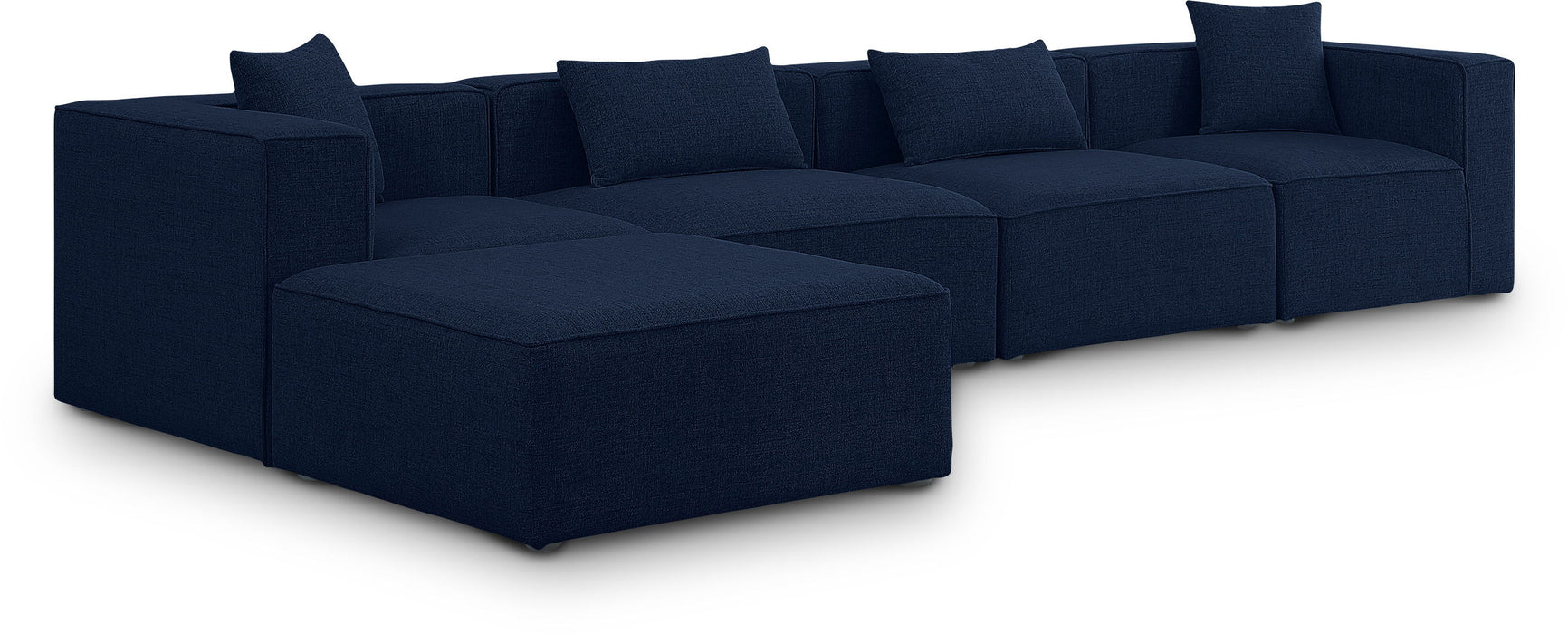 Cube - Linen 5 Piece Modular Sectional With Chaise - Simple Home Plus