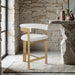 Romeo - Boucle Counter Stool With Gold Base (Set of 2) - Simple Home Plus
