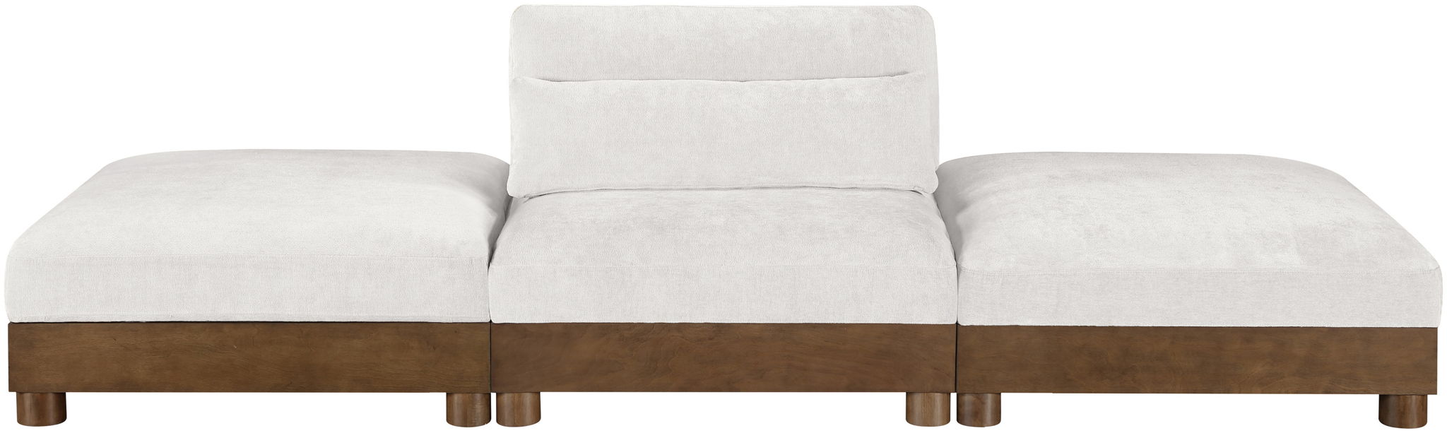 Turin - Chenille Fabric Upholstered Modular Sectional - Cream - Simple Home Plus