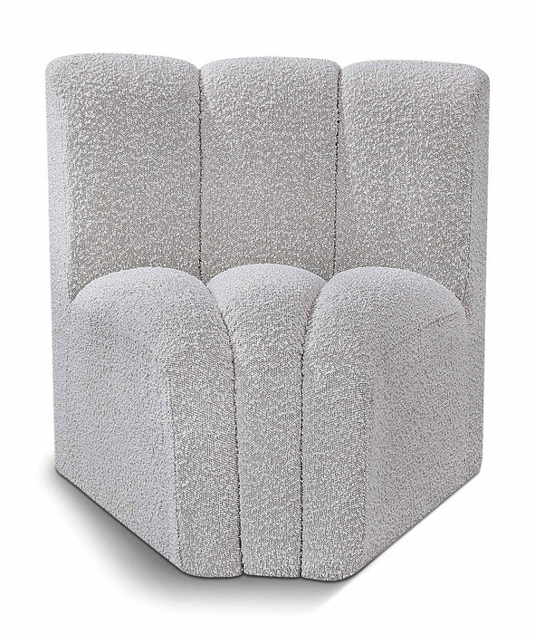 Arc - Boucle Fabric Curved Corner Chair - Simple Home Plus