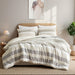Blais - Stripe Textured Print Comforter Set - Neutral - Simple Home Plus