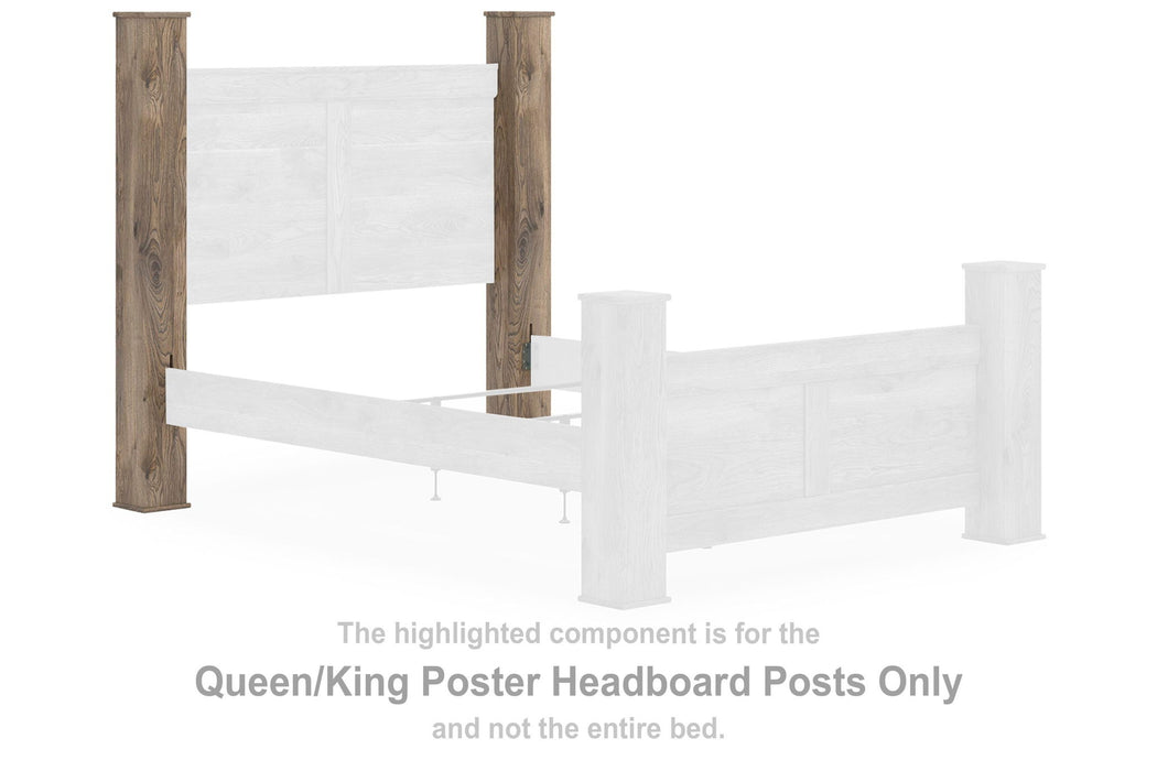 Rusticott - Queen/King Poster Headboard Posts - Brown - Simple Home Plus