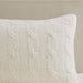 Riordan - King/California King Cable Knit Comforter Set - Ivory - Simple Home Plus