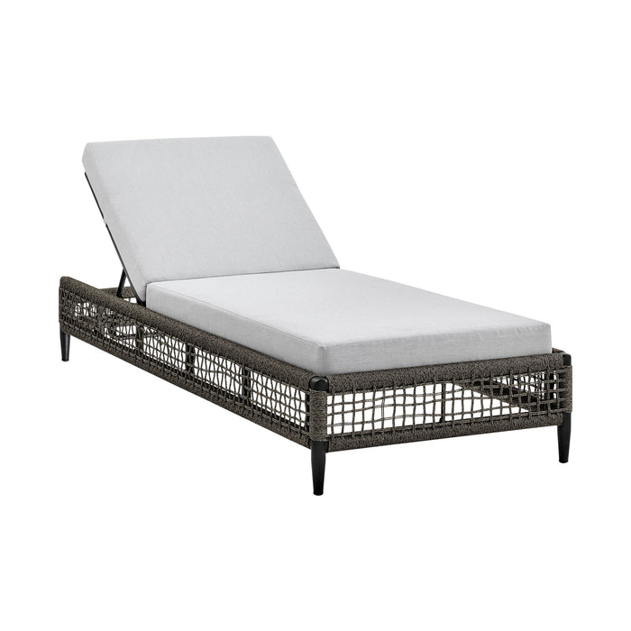 Alegria - Outdoor Patio Adjustable Chaise Lounge Chair In Aluminum With Gray Rope And Cushions - Simple Home Plus