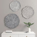 Rossi - Feather Painted Round Wall Decor (Set of 3) - Gray - Simple Home Plus