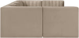 Rummi - Armless Velvet Performance Fabric Upholstered 6 Piece Modular Sectional - Simple Home Plus