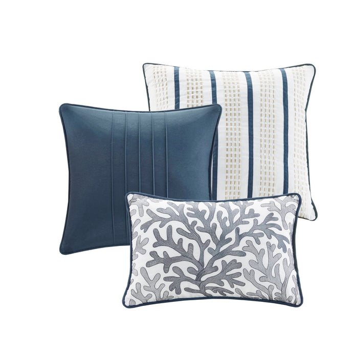 Bayside - Queen Piece Comforter (Set of 7) - Blue - Simple Home Plus