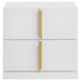 Ines - 2-Drawer Nightstand Bedside Table - White High Gloss - Simple Home Plus